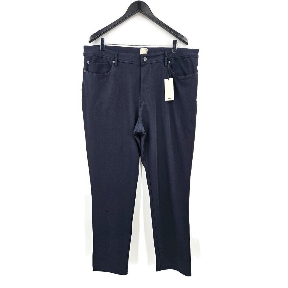 New Swet Tailor 5 Pocket Pants Mens 40x32 Dark Navy Blue Stretch Casual